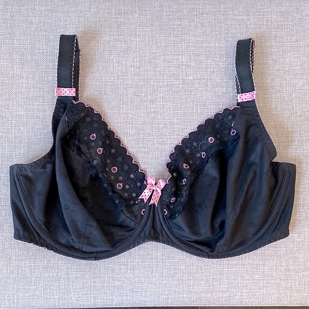 Freya Enchanted Underwire Plunge Balcony Bra in Black and Pink